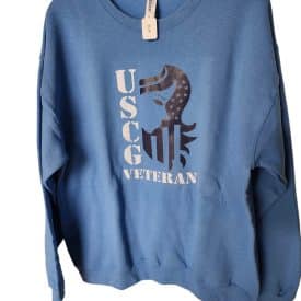 USCG Veteran Womens Blue Crew Sweatshirt