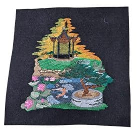 Asian Garden black felt no frame Asian Garden black felt no frame