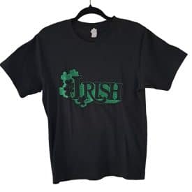 Irish Shamrock black t shirt